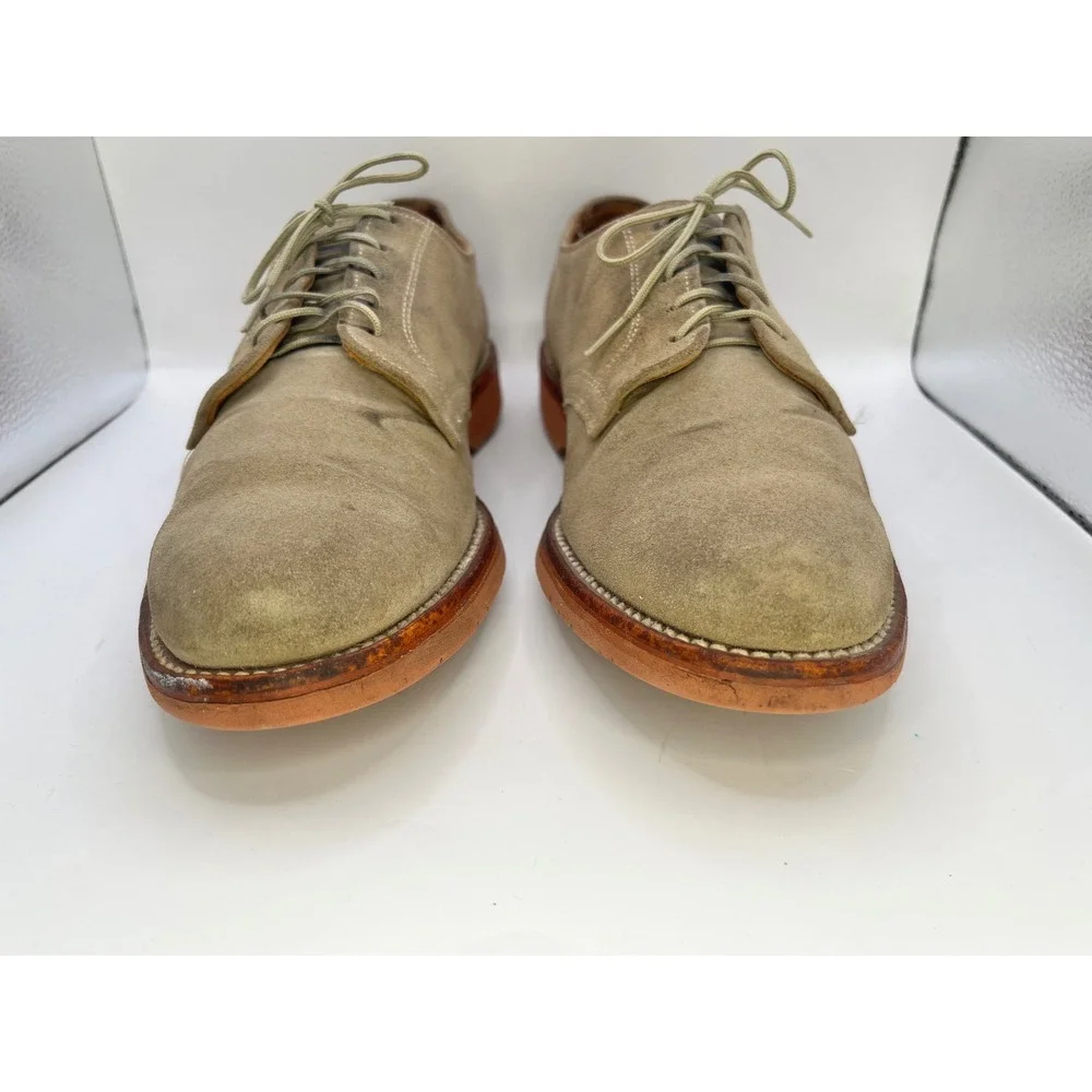 LL‎ Bean Mens Oxford Lace Up Suede Tan Leather Sole Dress Shoes Size 8.5 B